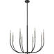 Haylie 8 Light 32.5 inch Matte Black and Brushed Nickel Chandelier Ceiling Light