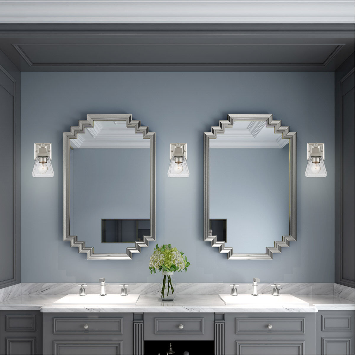 Mission 1 Light 5 inch Brushed Nickel Sconce Wall Light