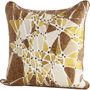 Ella 18 X 18 inch Brown And Bronze Pillow Cover