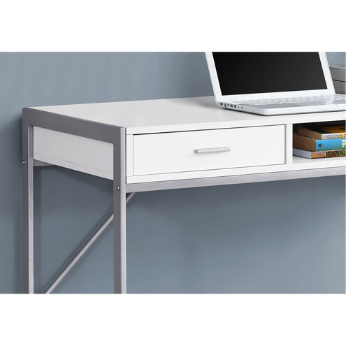 Exeter 48 X 22 inch White and Silver Computer Desk