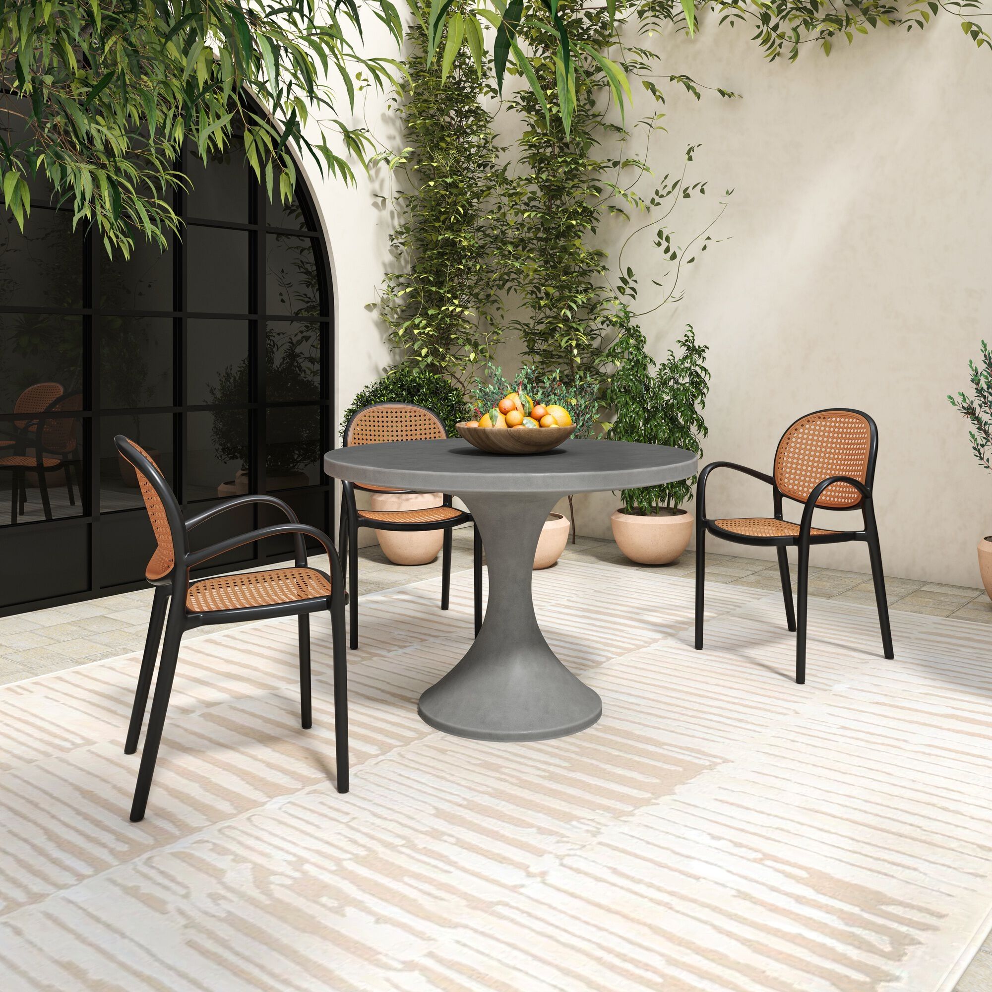 Soren Black Outdoor Dining Chair, Set of 2
