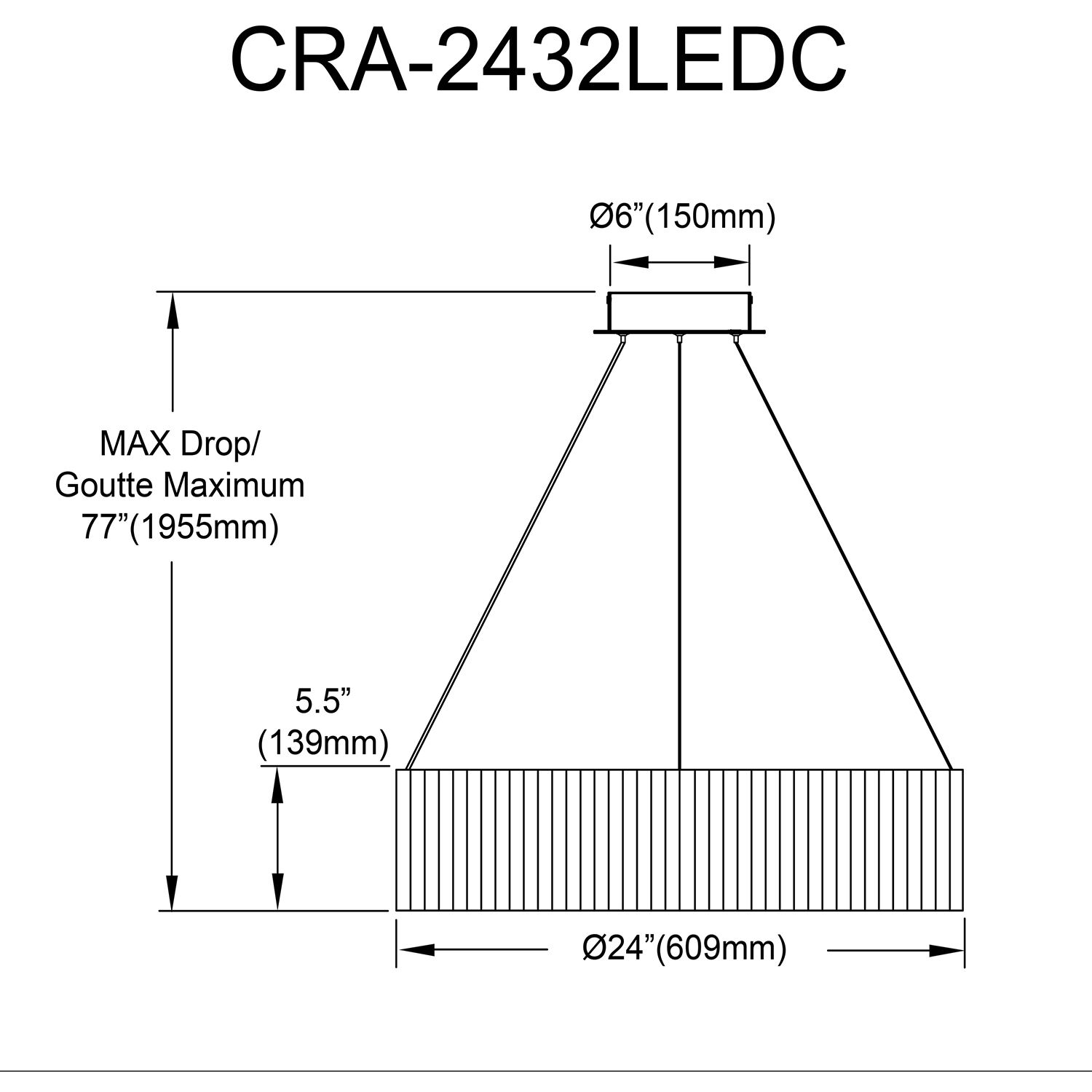Carla LED 23.5 inch White Chandelier Ceiling Light