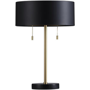 Gillian 17 inch 100 watt Gold and Black Table Lamp Portable Light