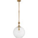 Thomas O'Brien Gable2 1 Light 16 inch Hand-Rubbed Antique Brass Globe Pendant Ceiling Light, Large