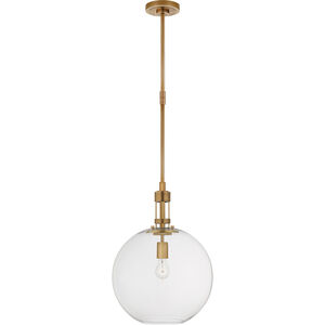 Thomas O'Brien Gable2 1 Light 16 inch Hand-Rubbed Antique Brass Globe Pendant Ceiling Light, Large
