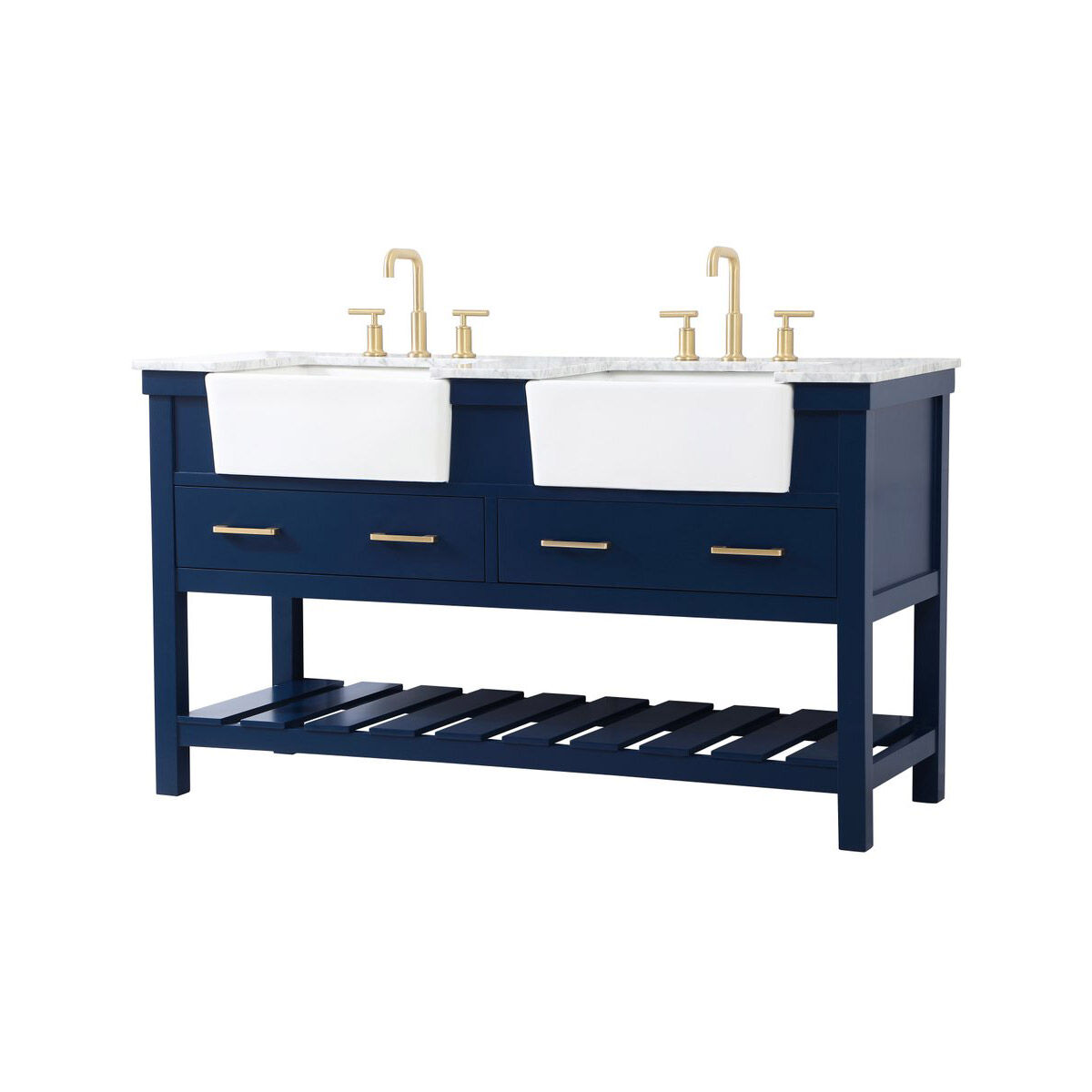 Clement 60 X 22 X 34.13 inch Blue Bathroom Vanity Cabinet