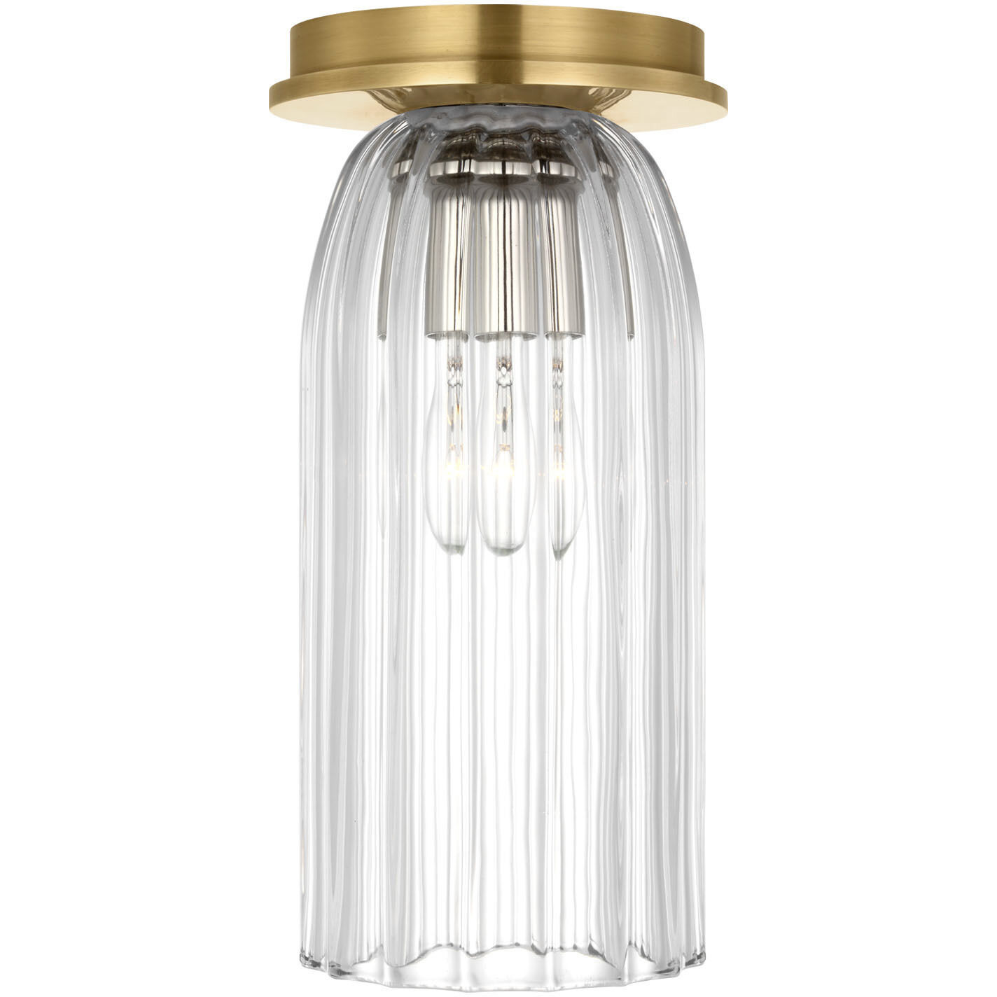 AERIN Asalea LED 4.5 inch Hand-Rubbed Antique Brass Monopoint Flush Mount Ceiling Light