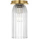 AERIN Asalea LED 4.5 inch Hand-Rubbed Antique Brass Monopoint Flush Mount Ceiling Light