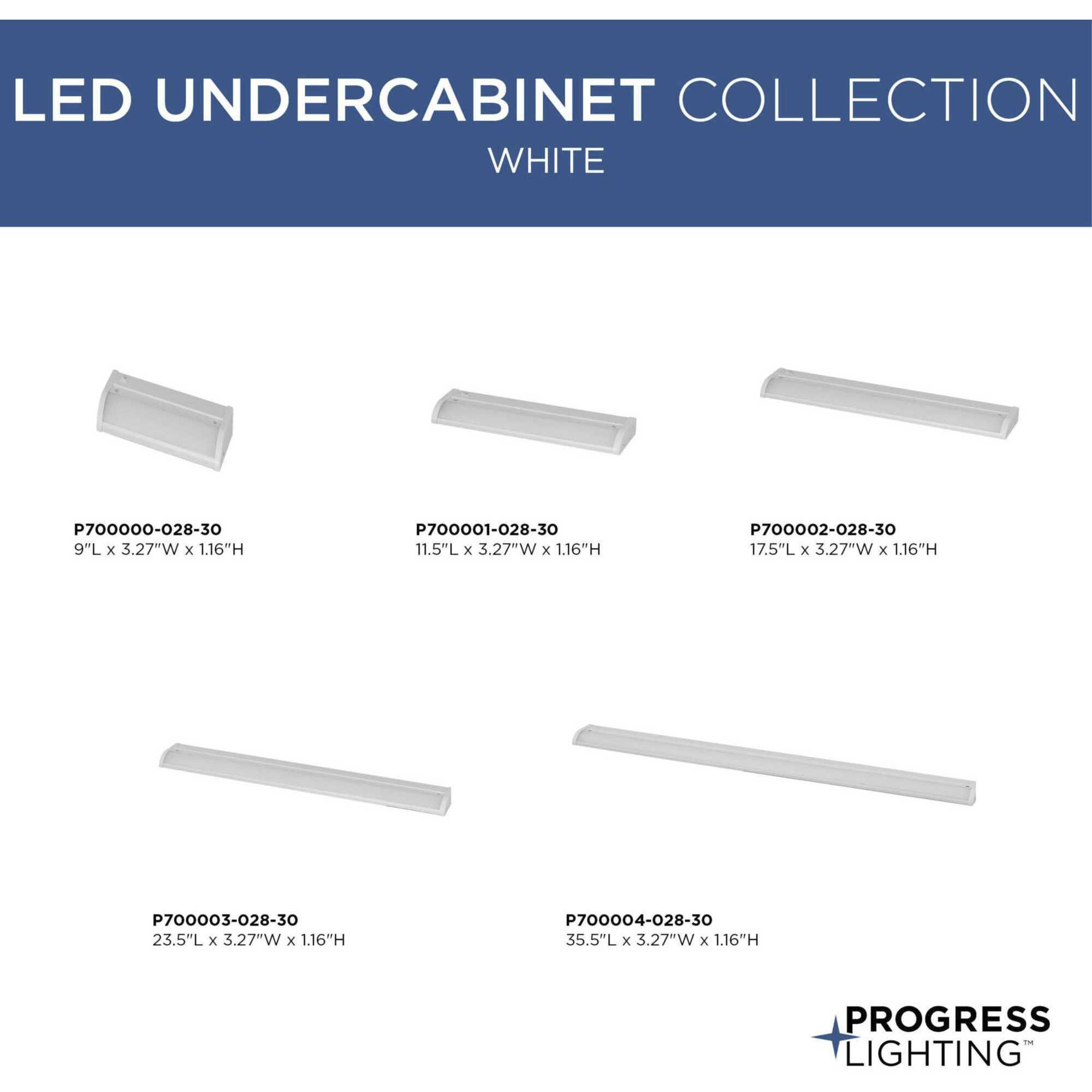 Hide-a-Lite V 120 LED 9 inch White LED Undercabinet Light in Matte White, Progress LED