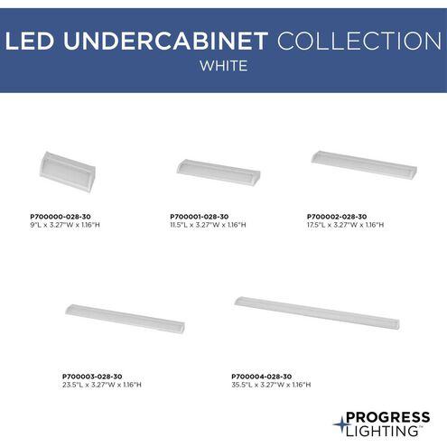 Hide-a-Lite V 120 LED 9 inch White LED Undercabinet Light, Progress LED