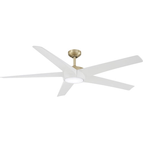 Skymaster 64 inch Soft Brass with Flat White Blades Ceiling Fan