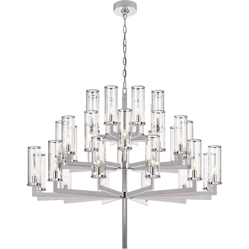 Kelly Wearstler Liaison 32 Light 47.5 inch Polished Nickel Triple Tier Chandelier Ceiling Light in Clear Glass
