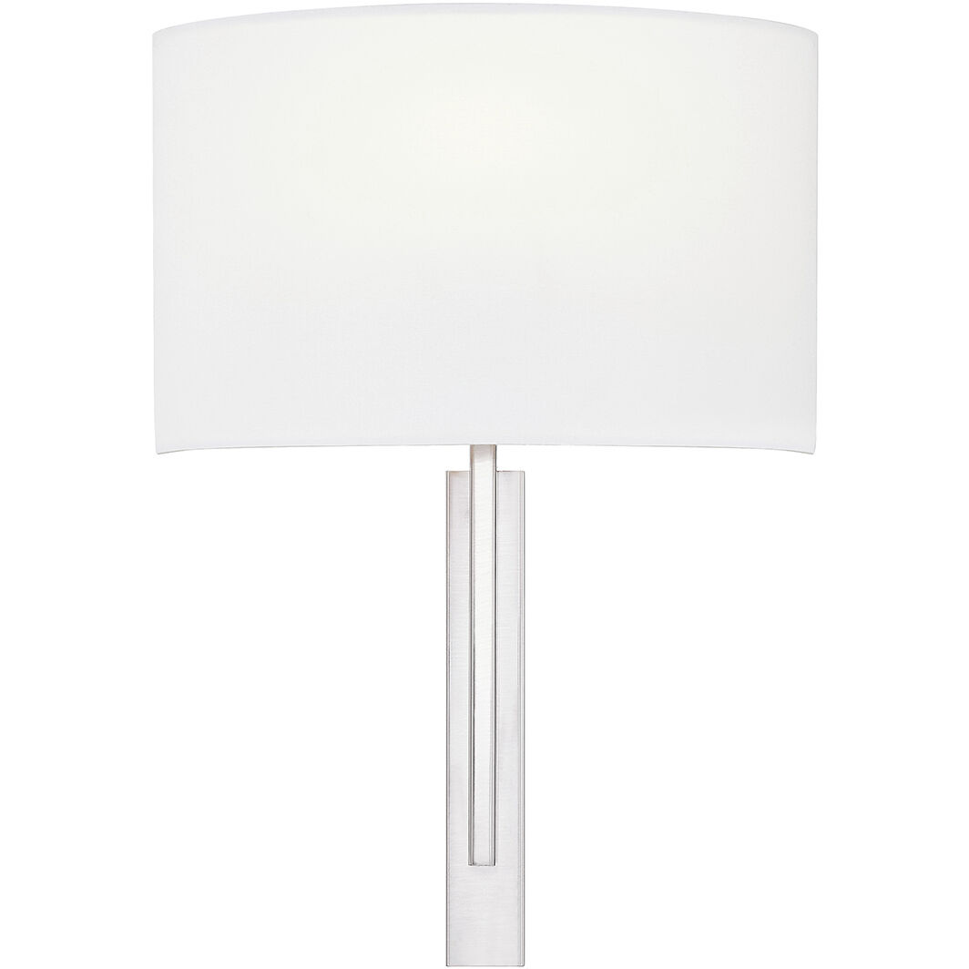 Textile Collection 1 Light 10 inch Brushed Nickel ADA Wall Sconce Wall Light, Hamilton Family