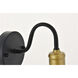 Serif 1 Light 4.7 inch Brass and Black Wall Sconce Wall Light