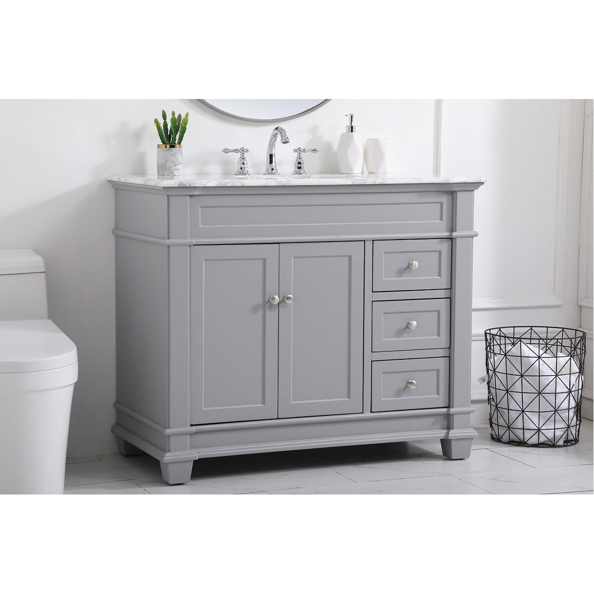 Wesley 42 X 22 X 35 inch Grey Vanity Sink Set