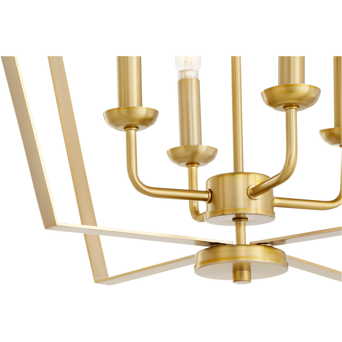 Fort Worth 4 Light 23 inch Aged Brass Mini Chandelier Ceiling Light, Quorum Home