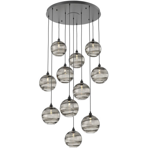 Terra 11 Light Matte Black Chandelier Ceiling Light, Round Multi-Port