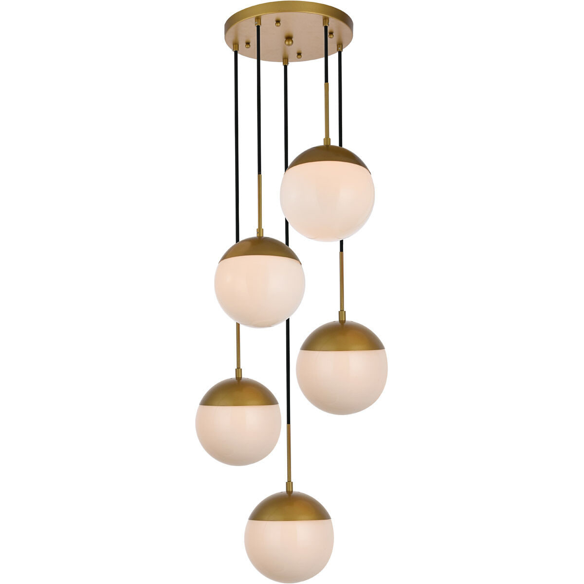 Eclipse 5 Light 18 inch Brass Pendant Ceiling Light
