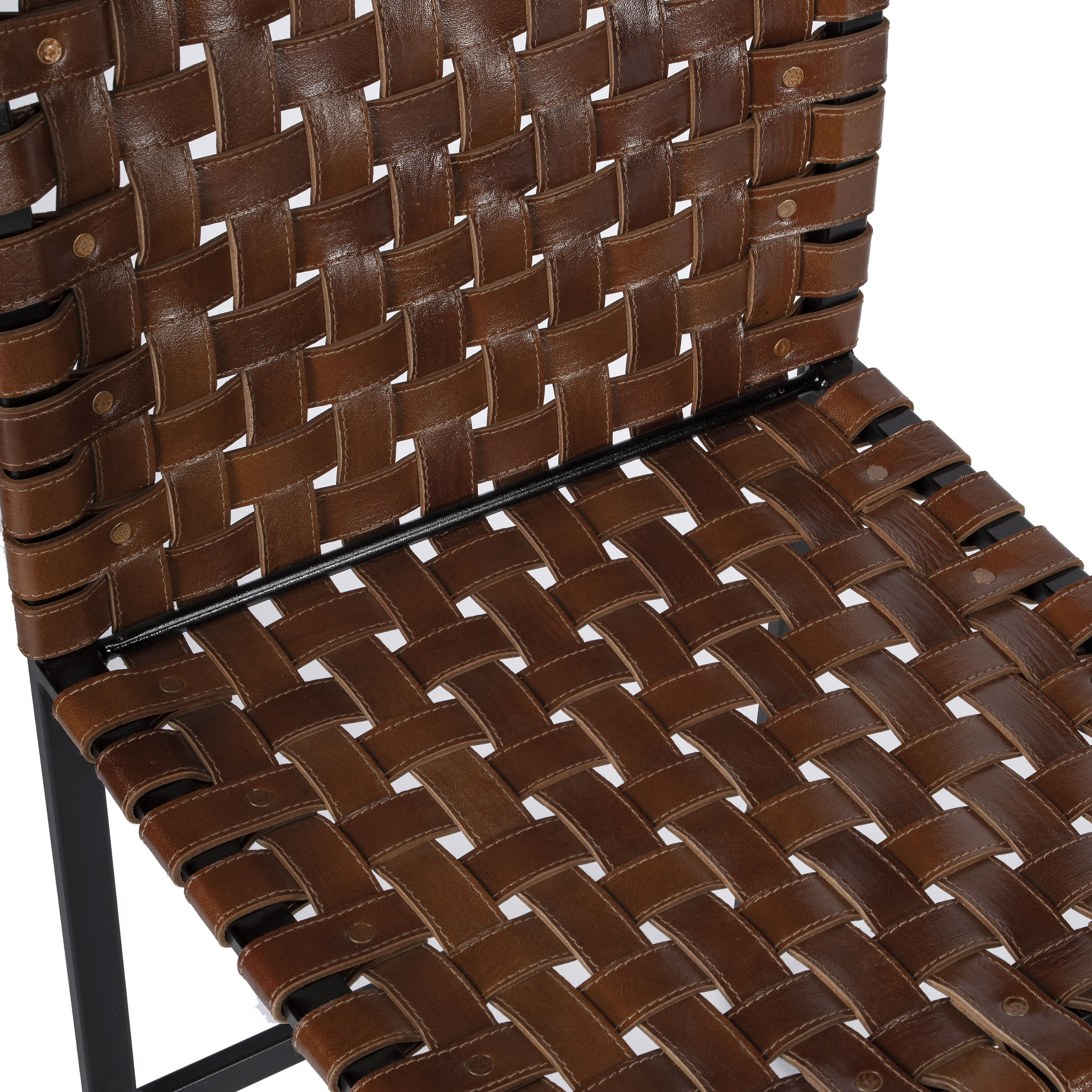 Urban Brown Woven Leather Accent Chair