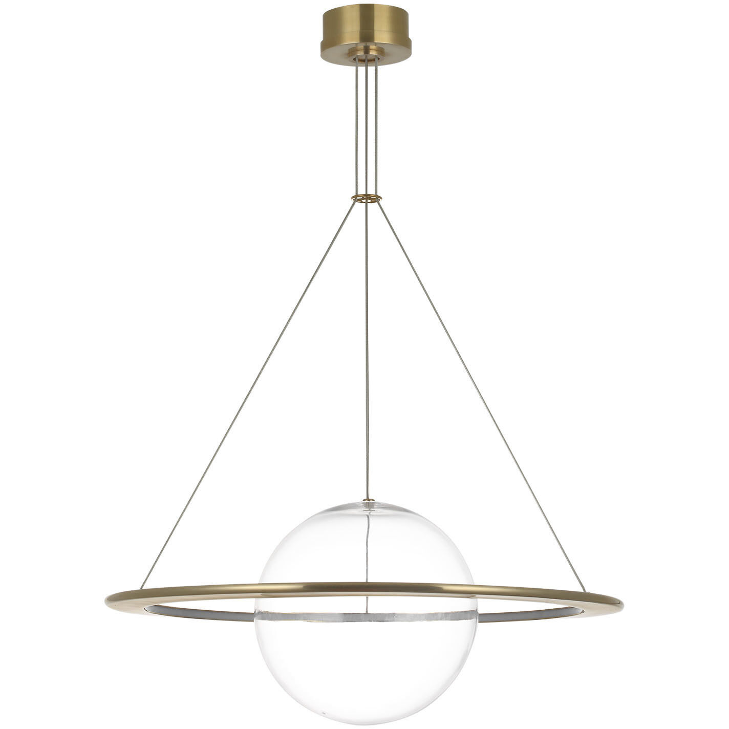 Barbara Barry Cosmos LED 27.5 inch Soft Brass Ring and Orb Chandelier Ceiling Light