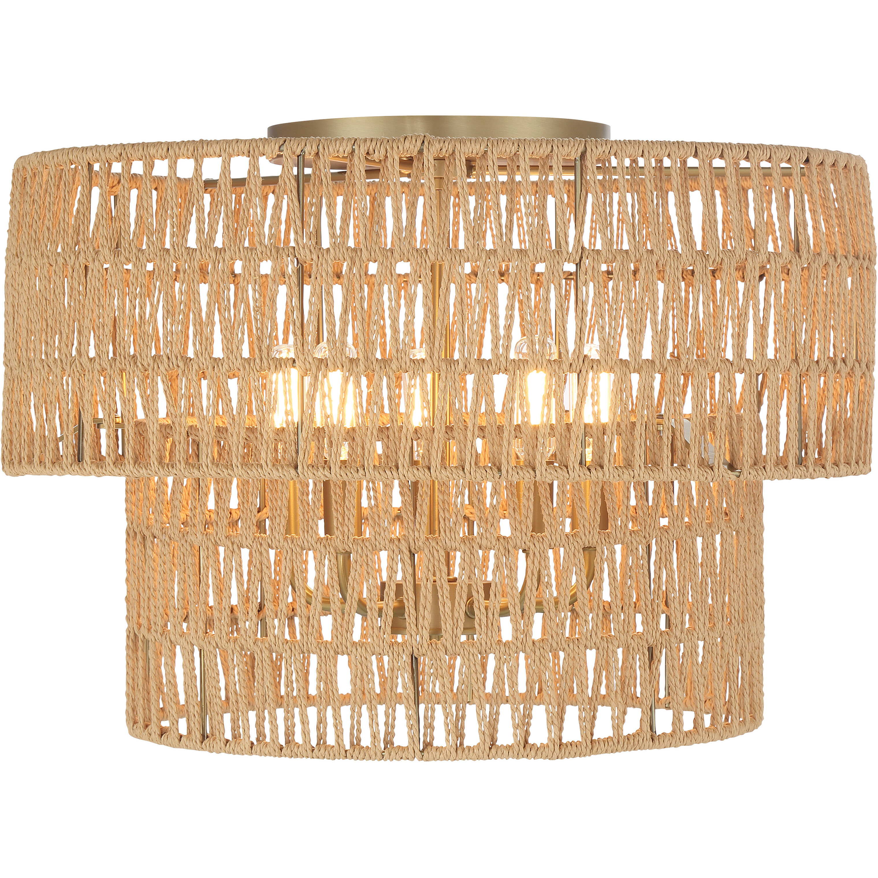 Bungalow Heaven 5 Light 20 inch Soft Brass Flush Mount Ceiling Light