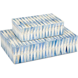 Nadene 12 inch Blue/White Boxes, Set of 2