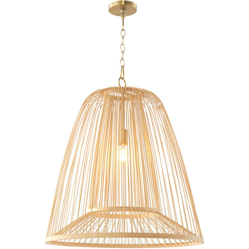 Terrae 1 Light 23.5 inch Aged Brass Pendant Ceiling Light, Bell