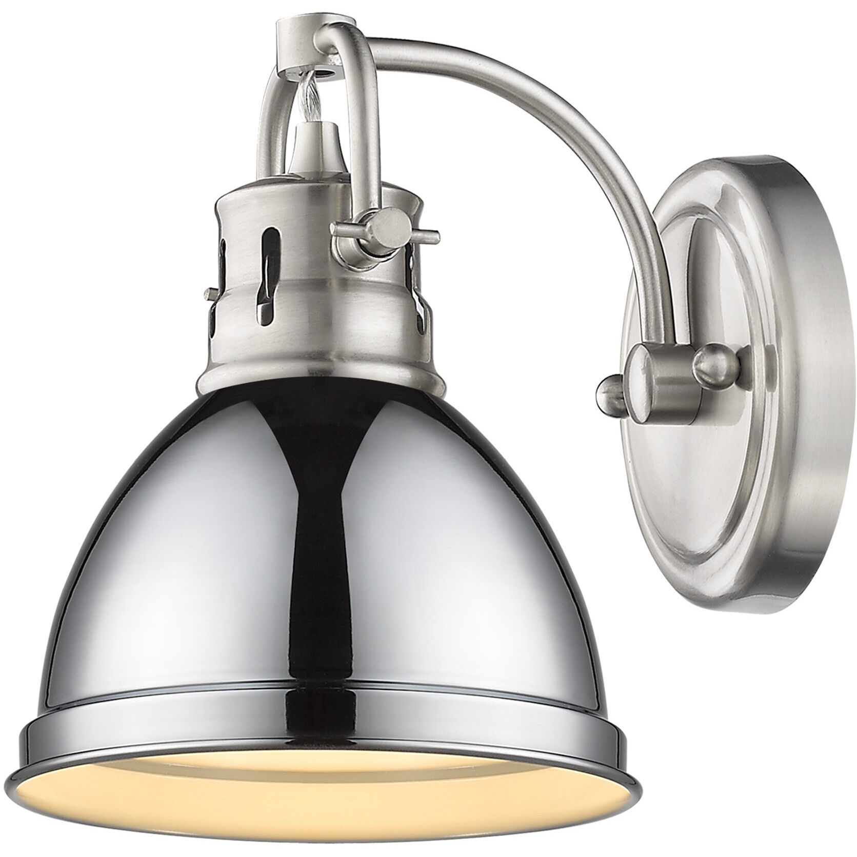 Yep Duncan Vanity Wall Light in Pewter, Chrome
