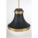 Purelight 1 Light 16.25 inch Legacy Brass and Dark Matte Black Pendant Ceiling Light