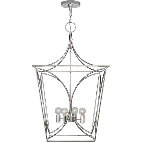 kate spade new york Cavanagh Lantern Pendant Ceiling Light in Polished Nickel, Medium