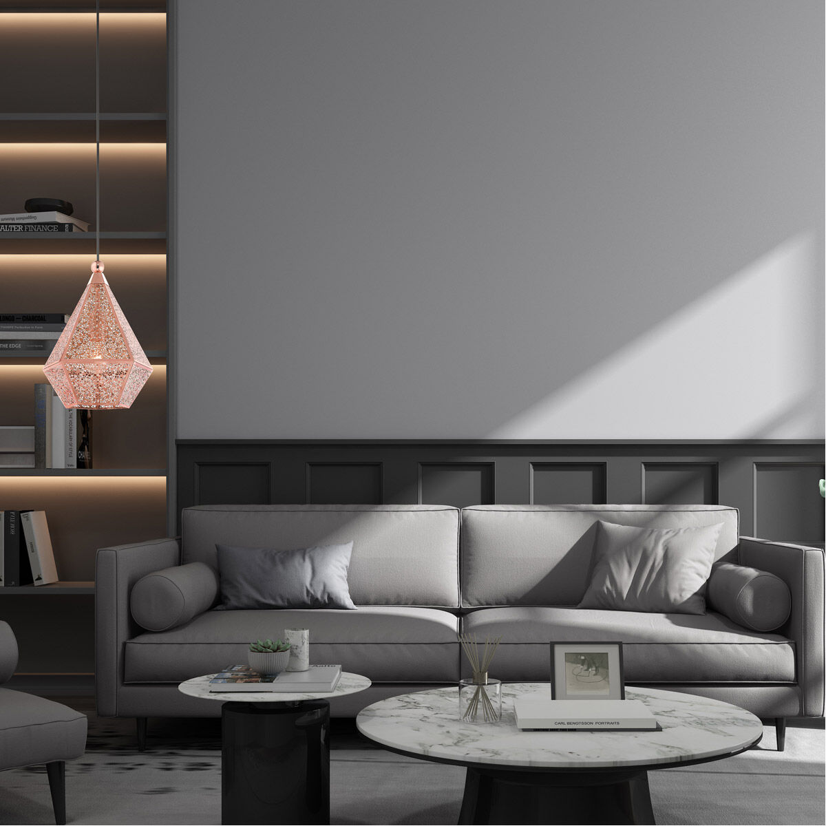 Aberdeen 1 Light 15 inch Rose Gold Pendant Ceiling Light