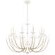 Priscilla 10 Light White Chandelier Ceiling Light in Bronze Pearl, Adjustable Height