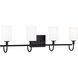 Oak Moore 4 Light 33.88 inch Midnight Black Bath Vanity Wall Light
