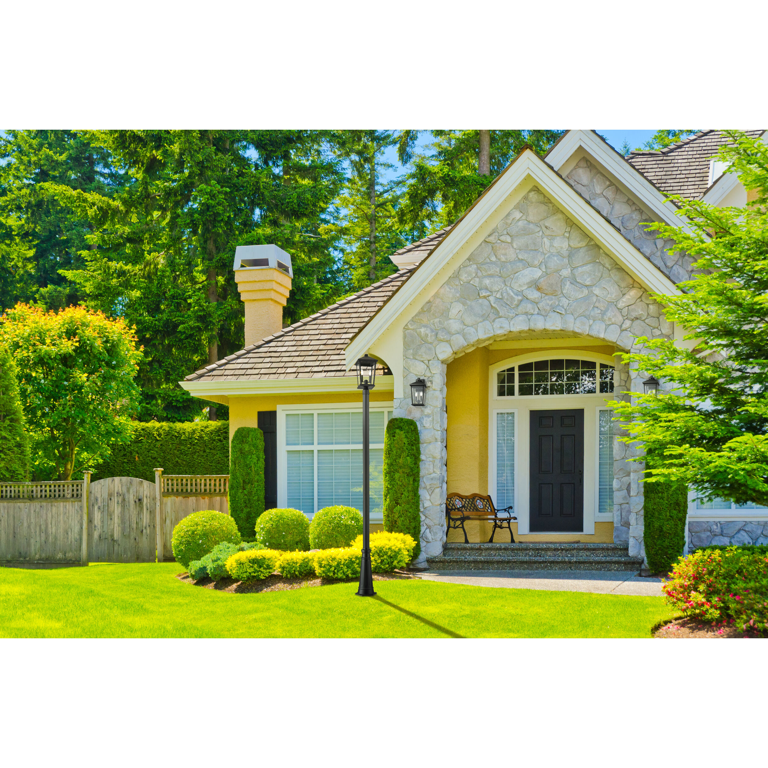 Beacon 2 Light 17.75 inch Black Outdoor Wall Light