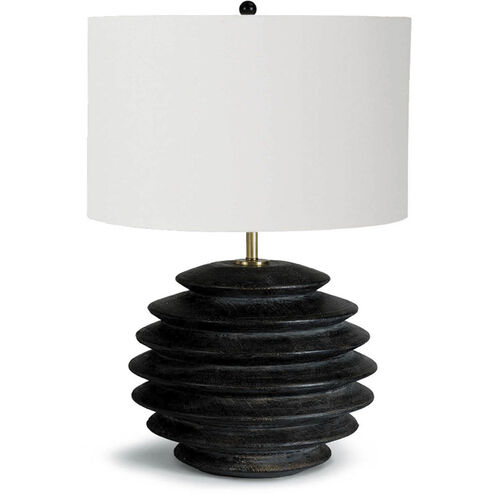 Accordion 26 inch 150.00 watt Ebony Table Lamp Portable Light, Round