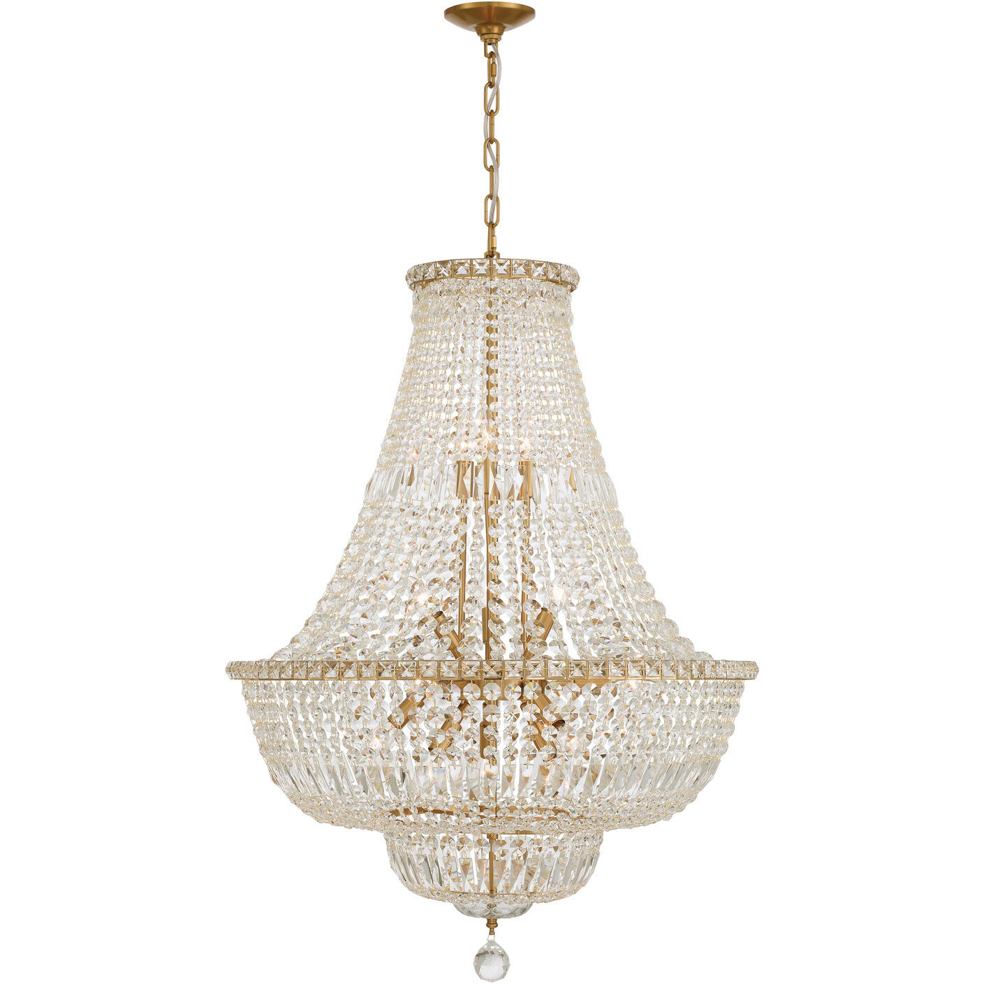 Roslyn 15 Light 28 inch Aged Brass Chandelier Ceiling Light