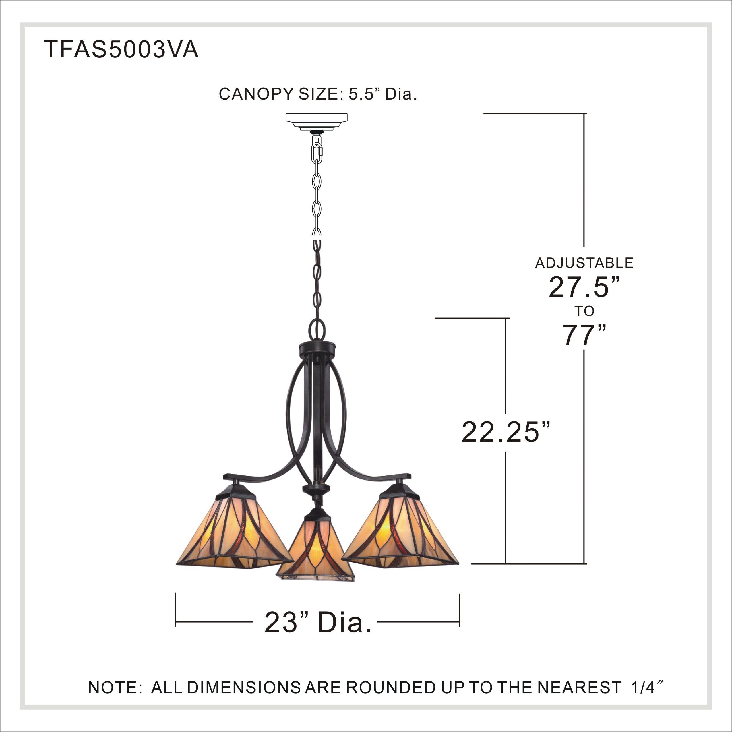 Asheville 3 Light 23 inch Valiant Bronze Dinette Chandelier Ceiling Light, Naturals