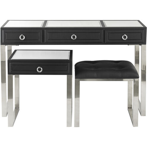 Console 48 X 15.7 X 30.7 inch Black/Silver Table & Stools