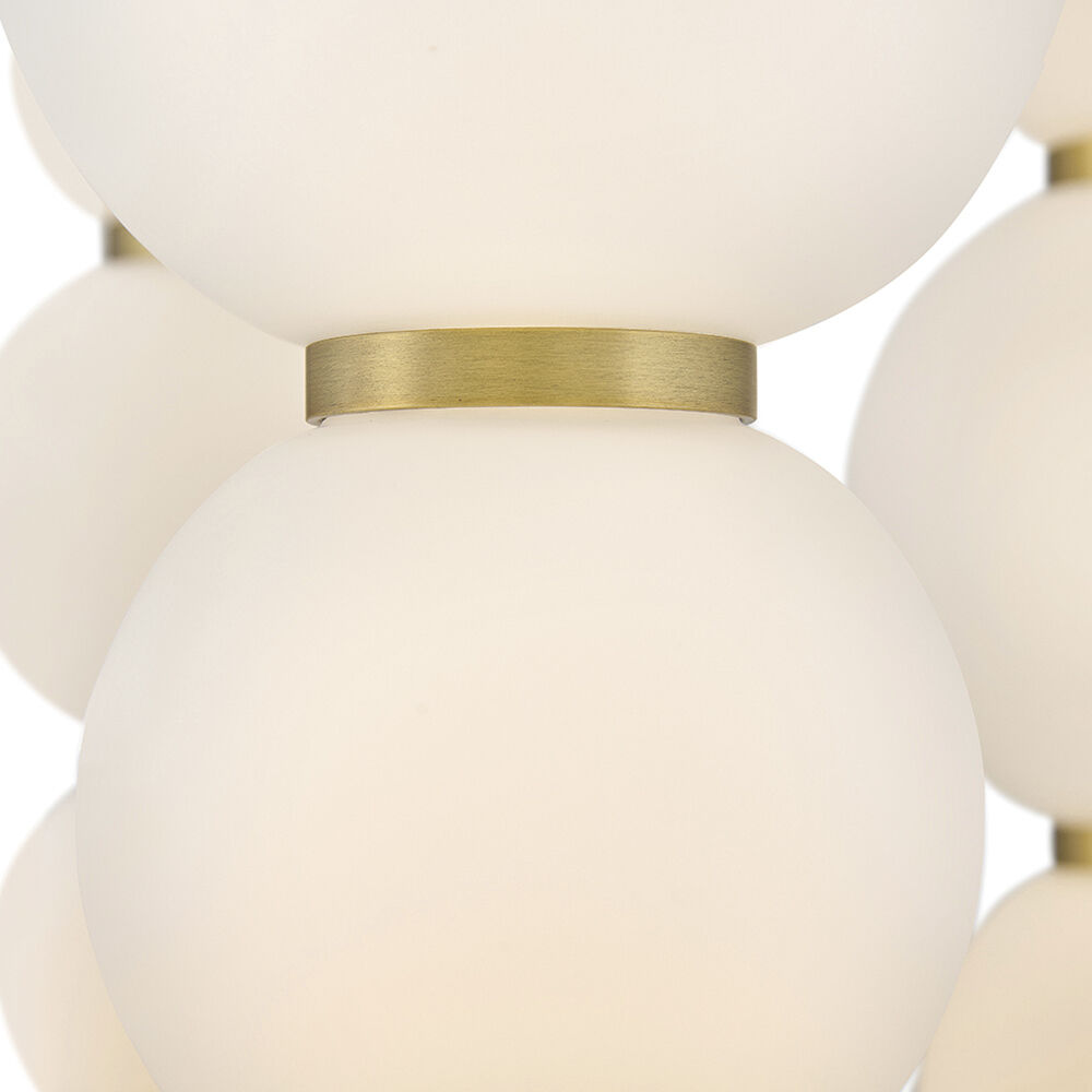 Lisa McDennon Trigo LED 20 inch Lacquered Brass Chandelier Ceiling Light, Multi Tier