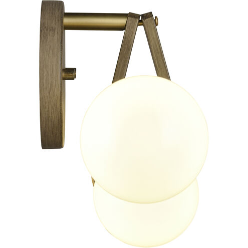 Sabine 4 Light 24 inch Pecan and Brushed Gold Vanity Light Wall Light