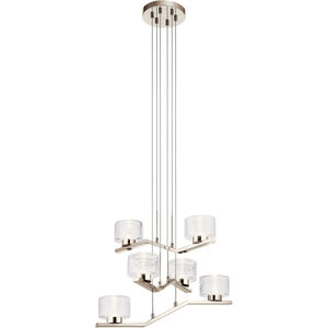 Lasus LED 23 inch Polished Nickel Chandelier 1 Tier Small Ceiling Light, 1 Tier Small
