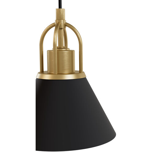 Carrington Isle 3 Light 31.25 inch Luxe Gold and Flat Matte Black Linear Pendant Ceiling Light, Medium