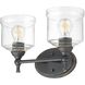 Keating Vanity Wall Light in Antique Black Iron