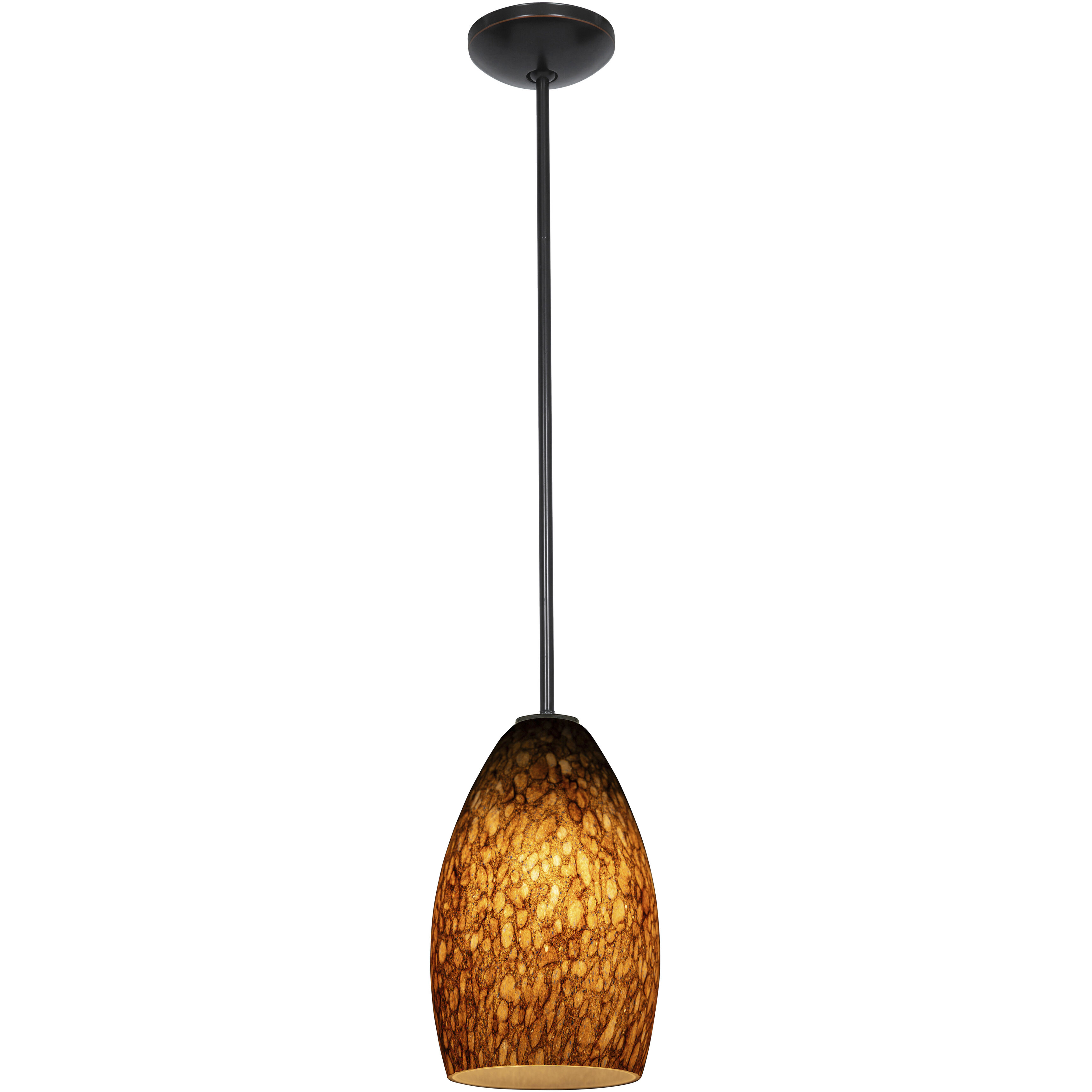 Champagne 1 Light 5 inch Oil Rubbed Bronze Pendant Ceiling Light in Brown Stone