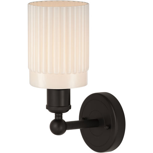 Edison Hadley 1 Light 5 inch Oil Rubbed Bronze Sconce Wall Light in Matte White Glass