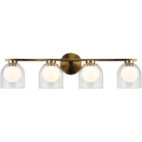 Derbishone Wall Sconce Wall Light in Aged Gold Brass and Clear