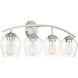 Transitional 4 Light 32.75 inch Brushed Nickel Bathroom Vanity Light Wall Light