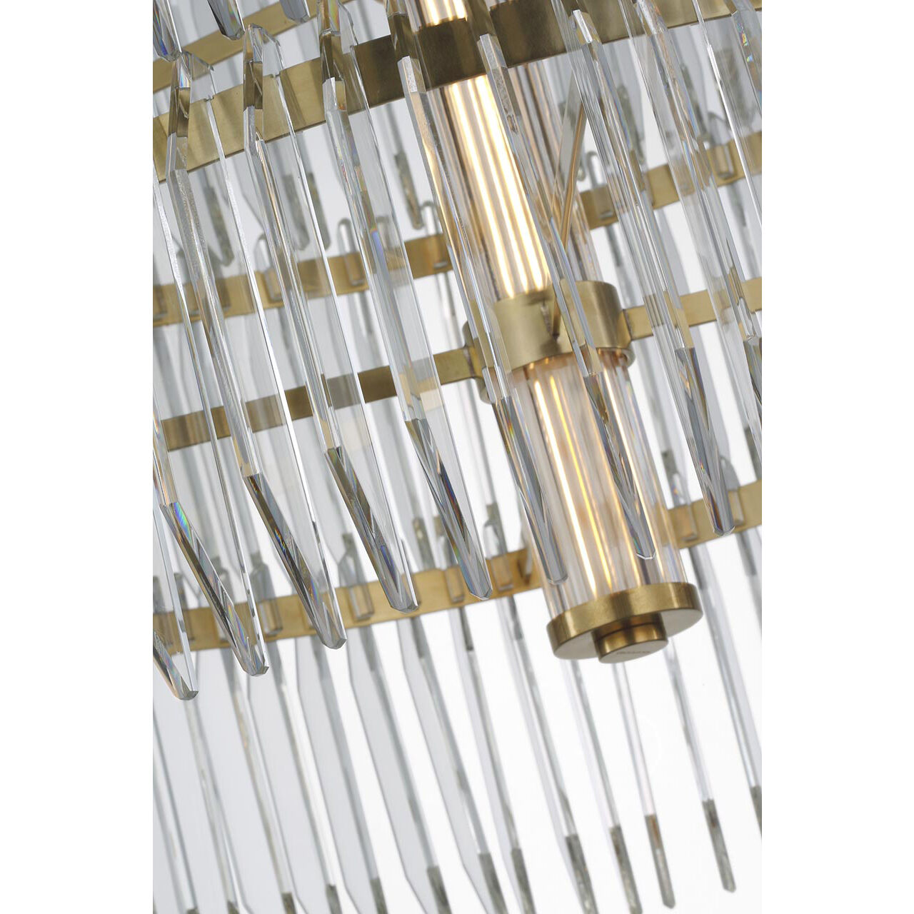 Waterford Killarney LED 32 inch Natural Brass Layered Drum Chandelier Ceiling Light