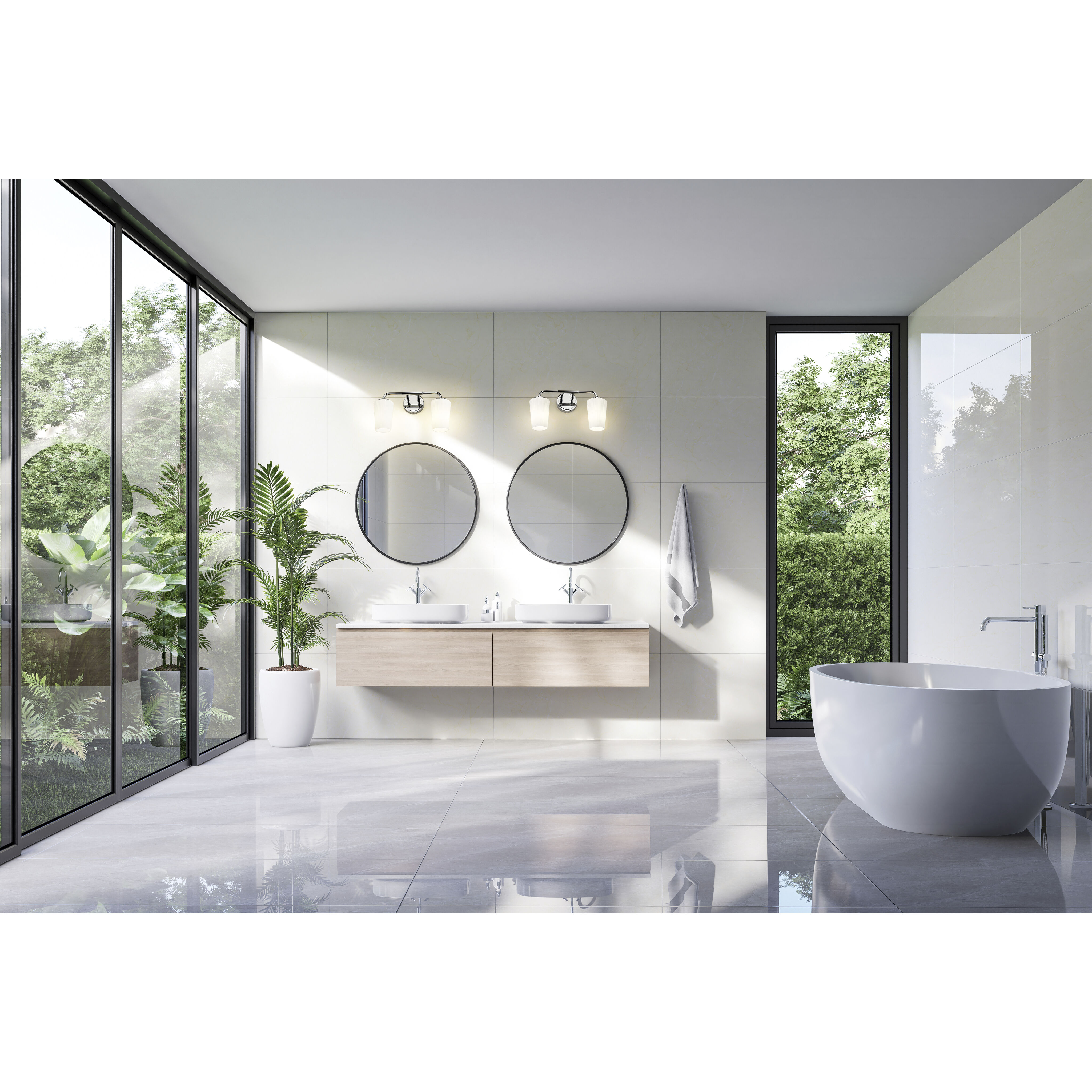 Montford 2 Light 16 inch Chrome Bath Vanity Light Wall Light