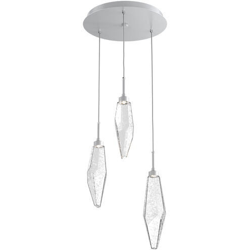 Rock Crystal LED 16.7 inch Classic Silver Chandelier Ceiling Light in Chilled Clear, 2700K LED, Round Multi-Port
